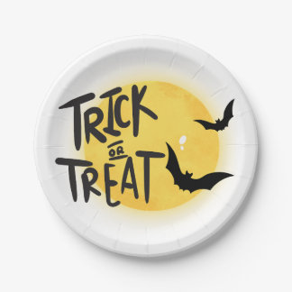 Trick or treat halloween papieren bordje