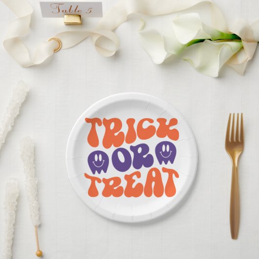 Trick or treat Halloween Papieren Bordje (Huwelijk)