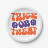Trick or treat Halloween Papieren Bordje (Voorkant)