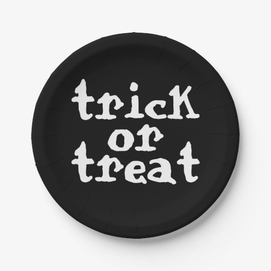 Trick Or Treat Halloween Papieren Bordje (Voorkant)