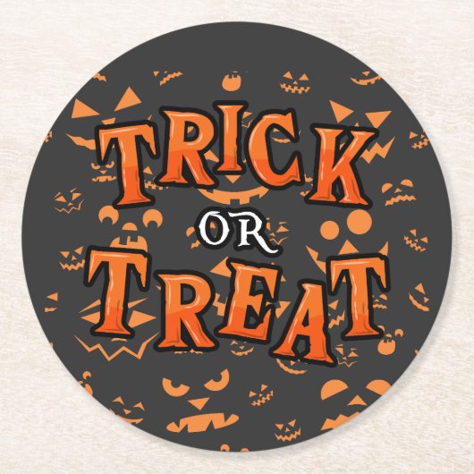 Trick or treat Halloween Papieren Onderzetters (Voorkant)