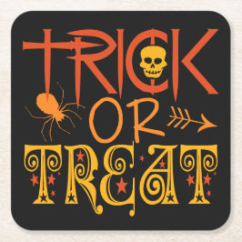 Trick or treat Halloween papieren onderzetters