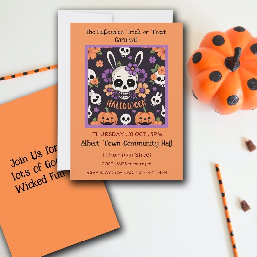 Trick or treat Halloween Party Aanpassen Kaart