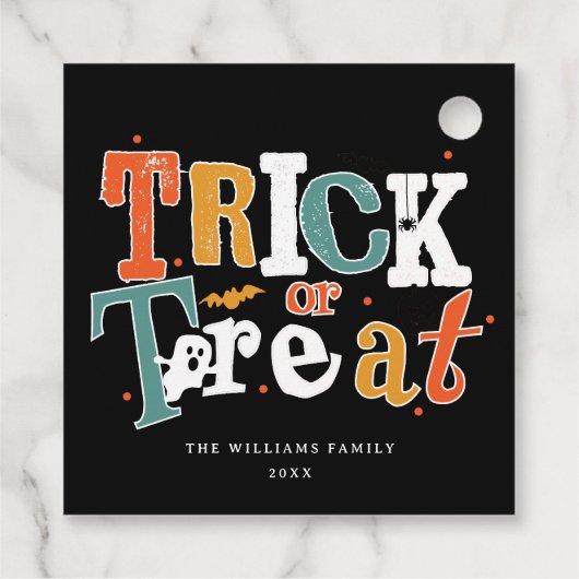 Trick or treat Halloween Party Bedankjes Labels (Achterkant)