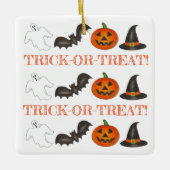 Trick or treat Halloween Party Ghost Witch Bat Keramisch Ornament (Voorkant)
