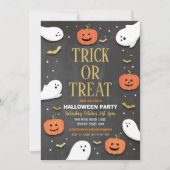 trick or treat Halloween Party Ghosts Bags Gold Kaart (Voorkant)