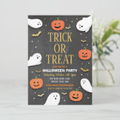 trick or treat Halloween Party Ghosts Bags Gold Kaart (Staand voorkant)