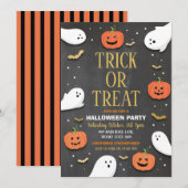 trick or treat Halloween Party Ghosts Bags Gold Kaart (Voorkant / Achterkant)