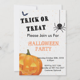 Trick or treat Halloween Party Halloween feest Kaart