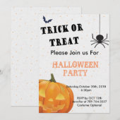 Trick or treat Halloween Party Halloween feest Kaart (Voorkant / Achterkant)
