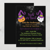 Trick or treat Halloween Party Invitation Kaart (Voorkant / Achterkant)