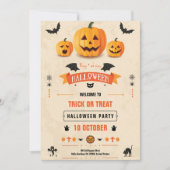 Trick or treat Halloween Party Invitation Kaart (Voorkant)