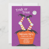 Trick or treat Halloween Party Invitation Kaart (Voorkant)