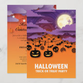 Trick or treat Halloween Party Invitation Kaart (Voorkant / Achterkant)