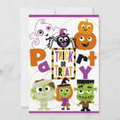 Trick or treat Halloween Party Invitation Kaart (Voorkant)
