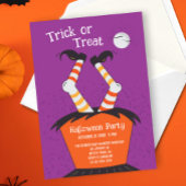 Trick or treat Halloween Party Invitation Kaart