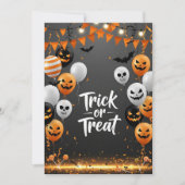 Trick or treat Halloween Party Invitation Kaart (Voorkant)