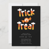 Trick or treat Halloween Party Invitation Kaart (Voorkant)