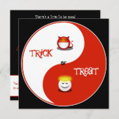 Trick or treat Halloween Party Invitation Kaart (Voorkant / Achterkant)