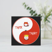Trick or treat Halloween Party Invitation Kaart (Staand voorkant)