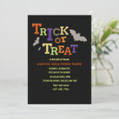 trick or treat Halloween Party Invitation Kaart (Staand voorkant)