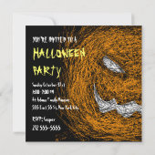 trick or treat Halloween Party Invitation Pumpkin Kaart (Achterkant)