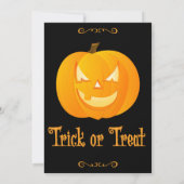 Trick or treat Halloween Party Invitations Pumpkin Kaart (Achterkant)