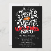 Trick or treat Halloween Party Kaart (Voorkant)