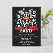 Trick or treat Halloween Party Kaart (Staand voorkant)