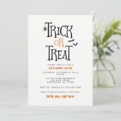 trick or treat Halloween Party Kaart (Staand voorkant)