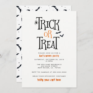 trick or treat Halloween Party Kaart