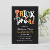 Trick or treat Halloween Party Kaart (Staand voorkant)