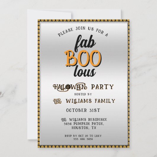 Trick or treat Halloween Party Kaart (Achterkant)