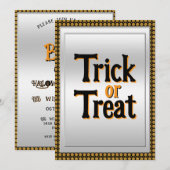 Trick or treat Halloween Party Kaart (Voorkant / Achterkant)