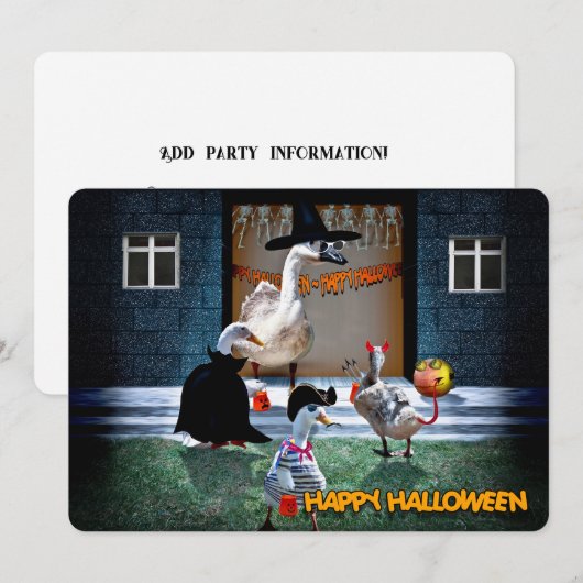 Trick or treat Halloween Party Kaart (Voorkant / Achterkant)