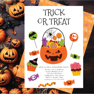 Trick or treat Halloween Party Kaart