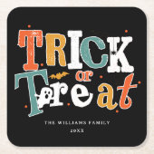 Trick or treat Halloween Party Kartonnen Onderzetters (Voorkant)