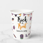 Trick or treat Halloween Party Papieren Bekers (Achterkant)