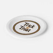Trick or Treat Halloween Party Papieren Bordje (Gekanteld)