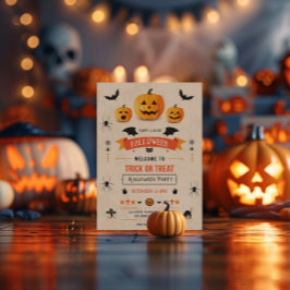 Trick or treat Halloween Party Uitnodigen Kaart