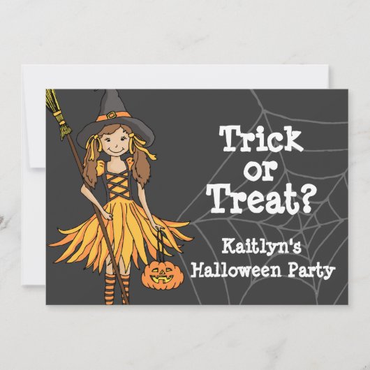 Trick or treat Halloween party uitnodiging (Voorkant)