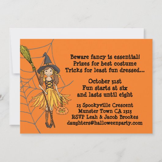 Trick or treat Halloween party uitnodiging (Achterkant)