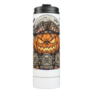 Trick Or TREAT Halloween Patriottisch Pompoen T-sh Thermosbeker