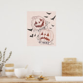 Trick or treat halloween pomkins glitter poster (Keuken)