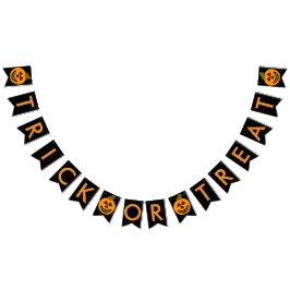 Trick or treat Halloween Pompoen Bunting Banner