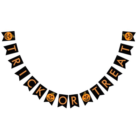 Trick or treat Halloween Pompoen Bunting Banner (Alle)