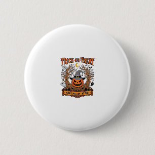 Trick Or Treat Halloween Pompoen Heksenhoed Spooky Ronde Button 5,7 Cm
