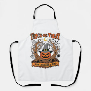 Trick Or Treat Halloween Pompoen Heksenhoed Spooky Schort