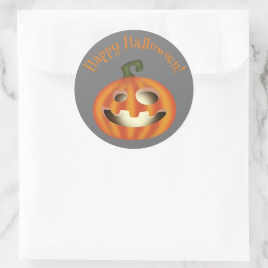 Trick or treat Halloween pompoen Ronde Sticker (Tas)