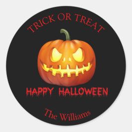 Trick or treat Halloween Pompoen Scary Cute Ronde Sticker